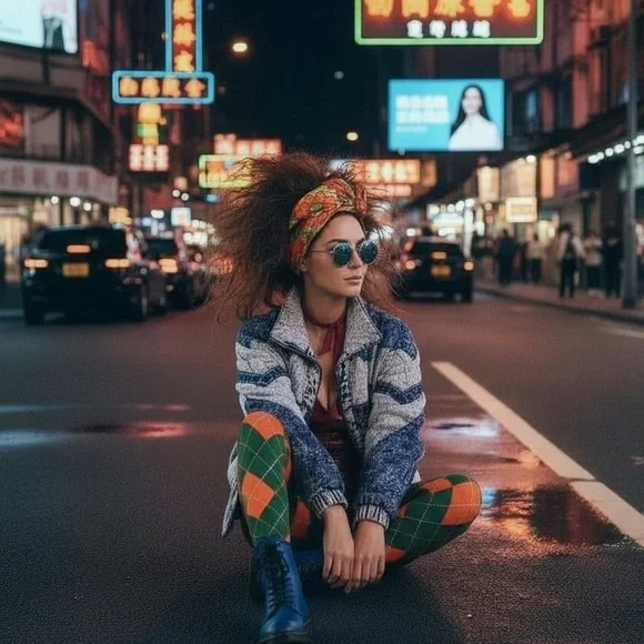 Vtg 80s 90s Acid Wash Denim Puffer Jacket Patchwork Glam Rock Hip Hop Bomber M - Picture 3 of 16